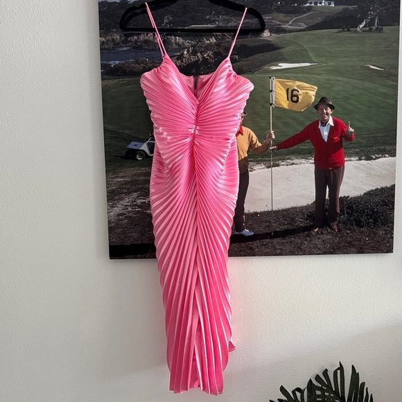 Never Worn Delfi V-Neck Pleated Midi Dress | Anthropologie - Picture 5 of 9